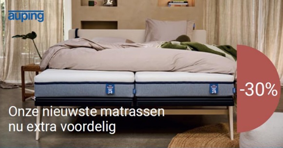 Auping korting: 25% korting op One en Two matras